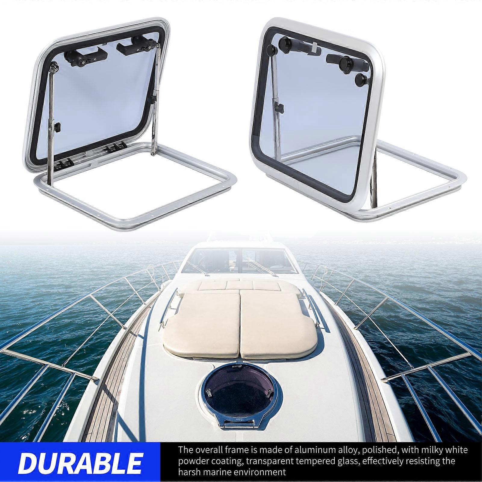 Boat Porthole Window Heavy Duty Aluminum Alloy Square Push Out Deck Hatch Porthole Skylights Escape Window for Yachts RVs