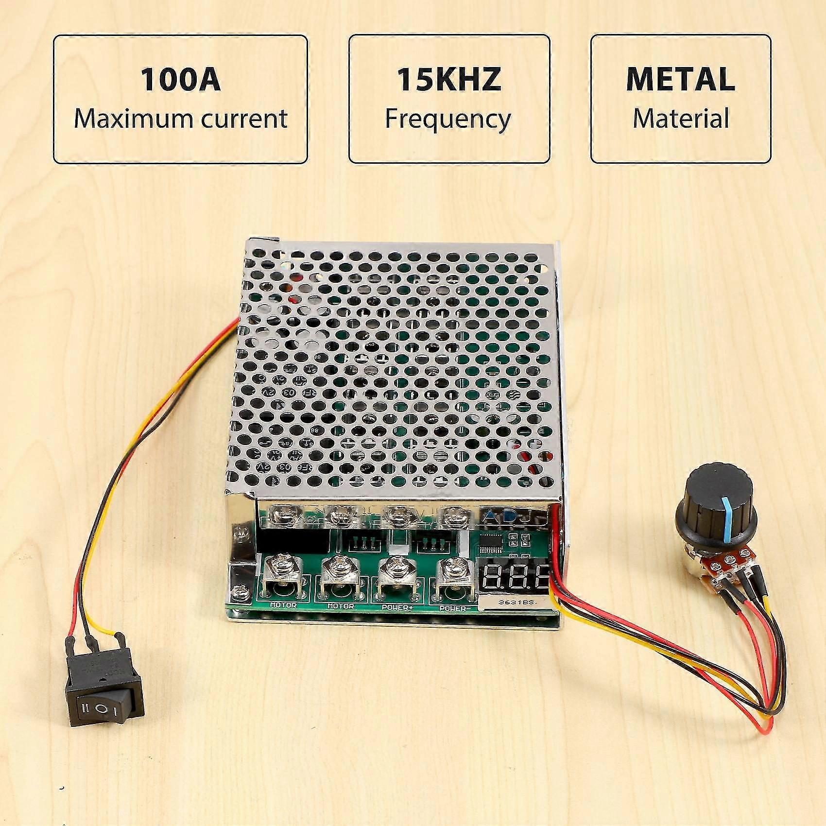 Controler de viteză a motorului DC 10-55V 100A 3000W, control reversibil PWM, controler înainte și înapoi