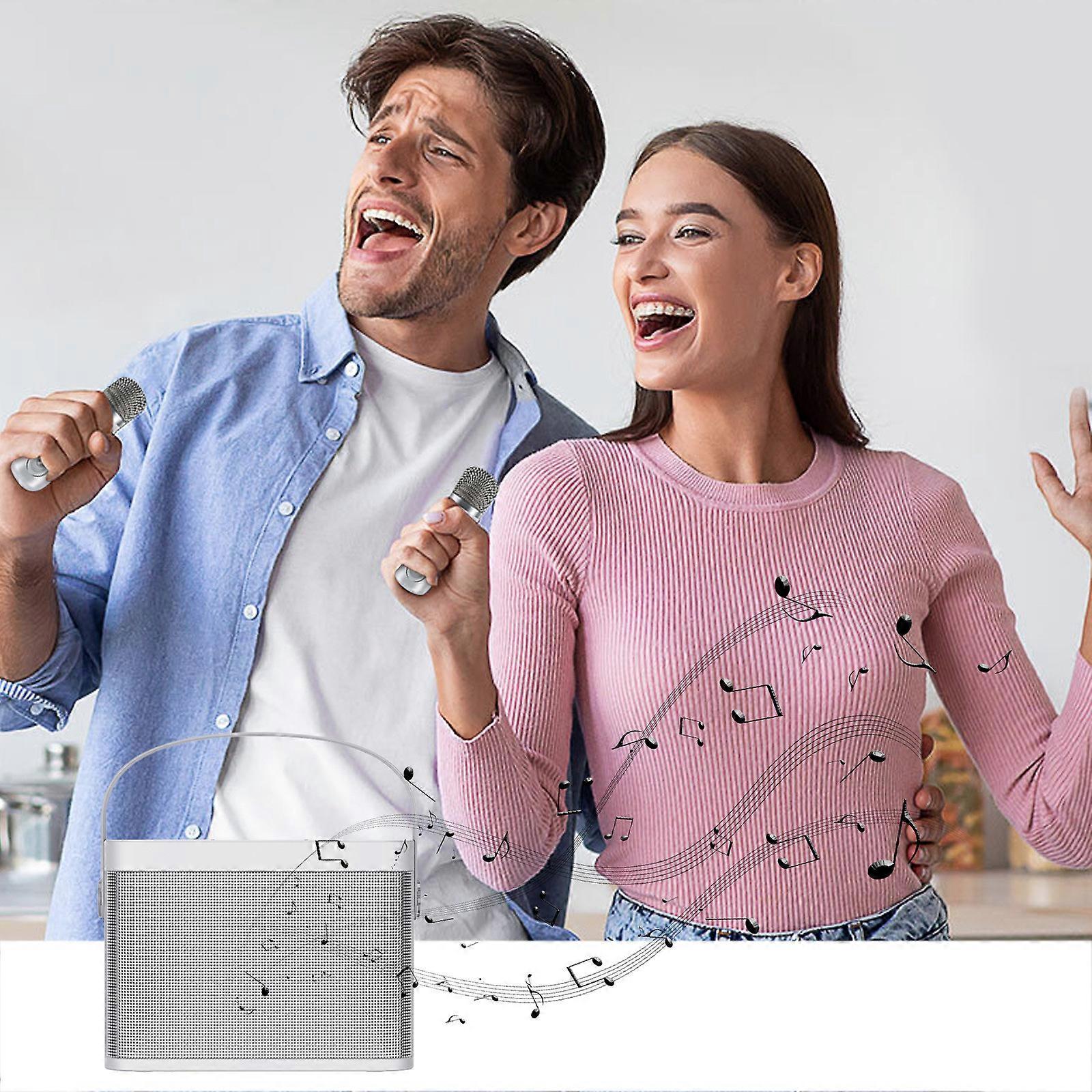 Machine de karaoké avec microphone Bluetooth sans fil Microphone de haut-parleur Bluetooth portable La machine de microphone de haut-parleur prend en charge l’entrée USB AUX
