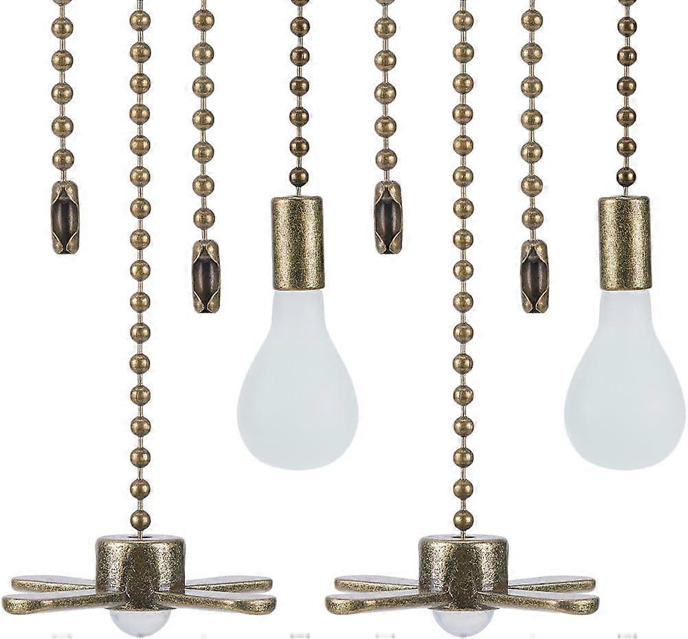 4Pcs Ceiling Fan Pull Chain Extenders Decorative Frosted Bulb and Fan Light Pull String Chain Set Beaded Ball Ornament Extension Pendant for Ceiling F