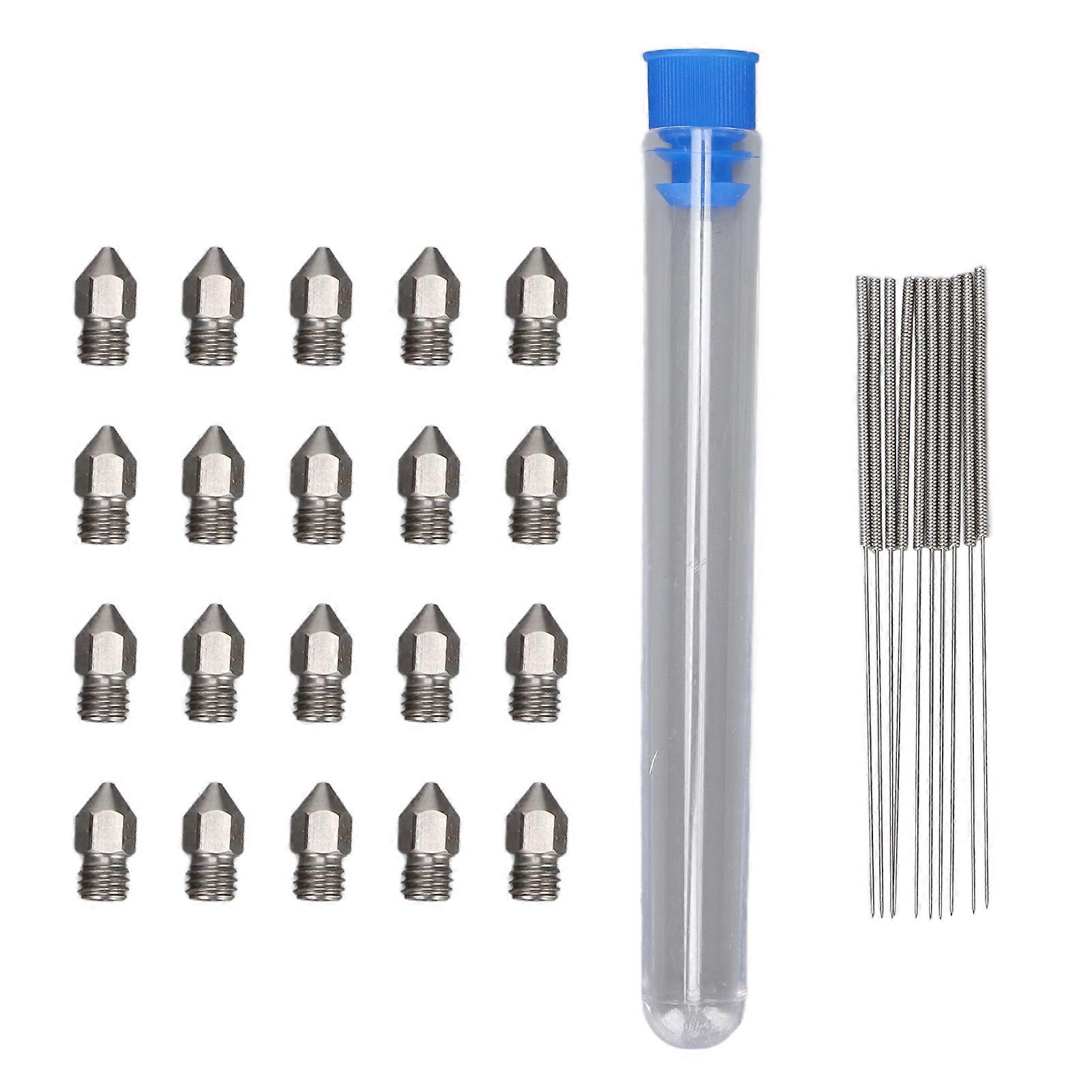 3D Printer Nozzles MK8 Stainless Steel Print Head 3D Printer Nozzle Dredge Cleaning Needle Tool Set