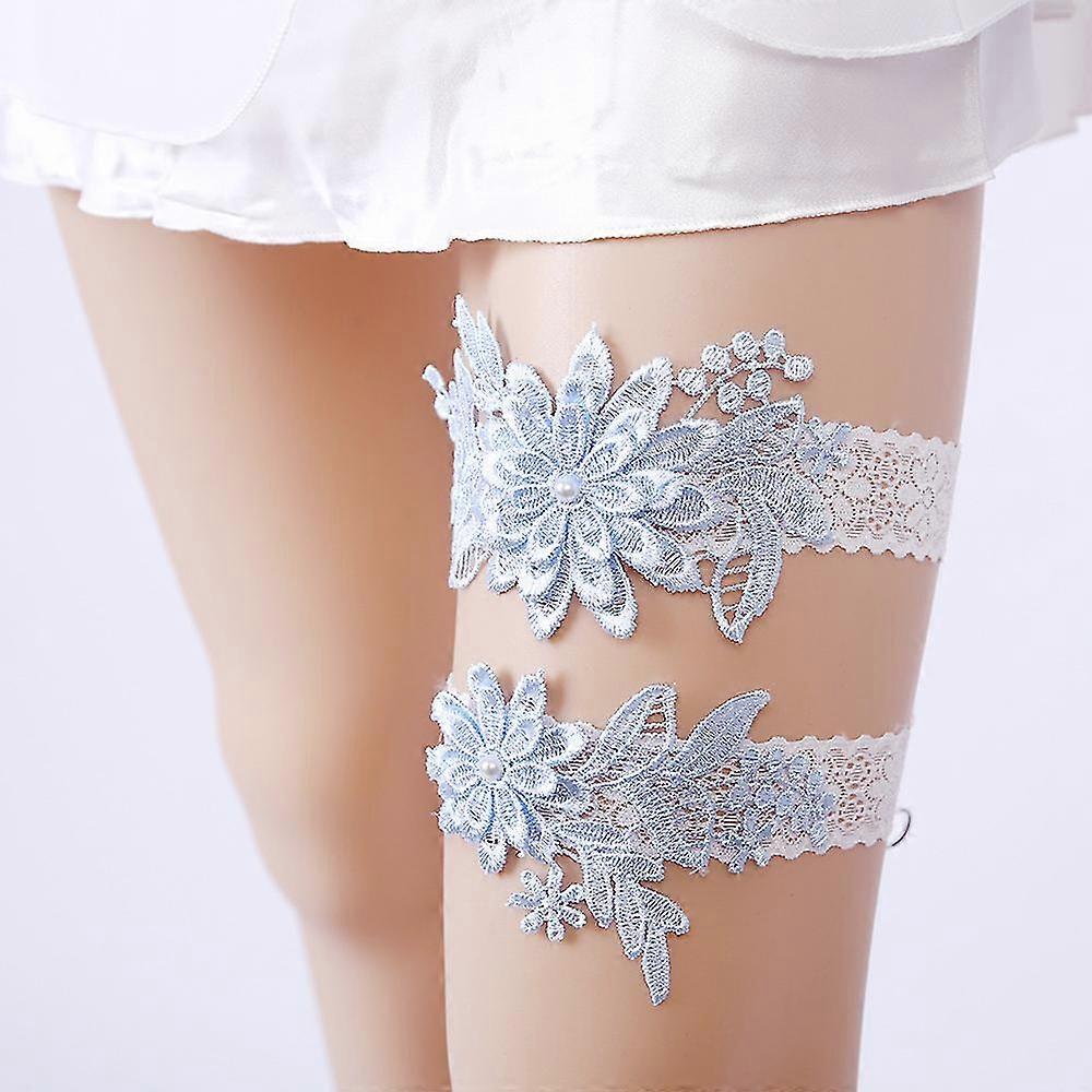 Bruids bruiloft kousenband Daisy Lace riemen - Set van 2 stuks voor bruiloft accessoires