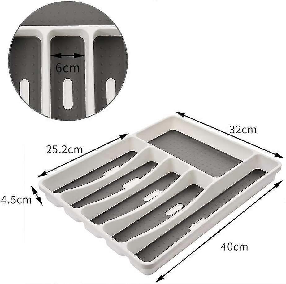 Cutlery Box For Drawer, With 6 Compartments, Cutlery Insert For Kitchens