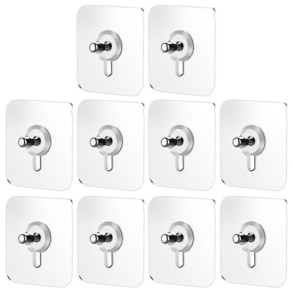 10pcs Furniture Clear Hanger Pads with Screws Non-Trace Hook Kitchen Sticker