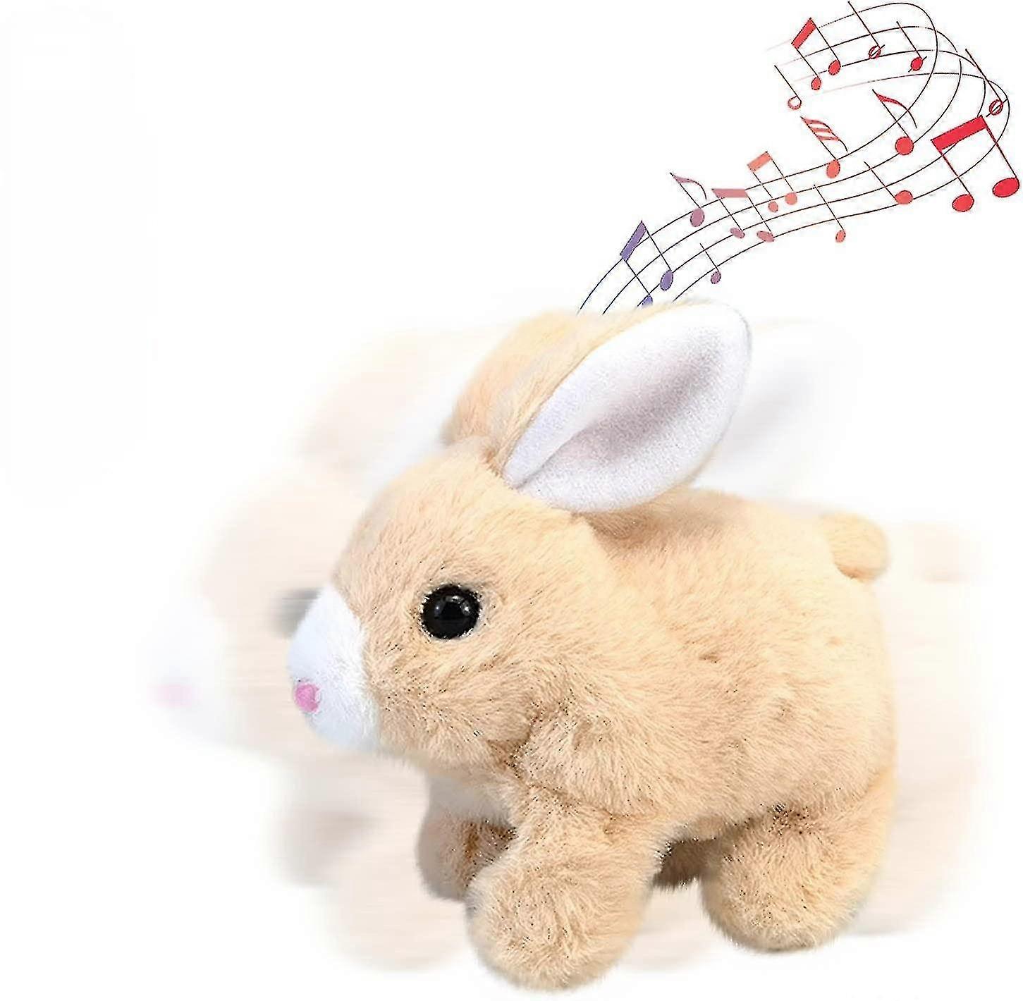 Electronic Plush Rabbit Toy, Easter Bunny Interactive Toy, Playful Bunny Hops Around Makes Sounds Wiggles Ears