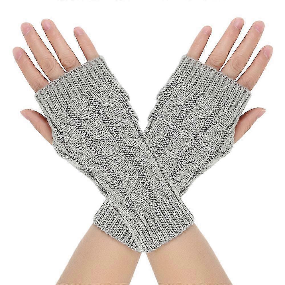 Warm Acrylic Knit Fingerless Gloves for Winter Unisex