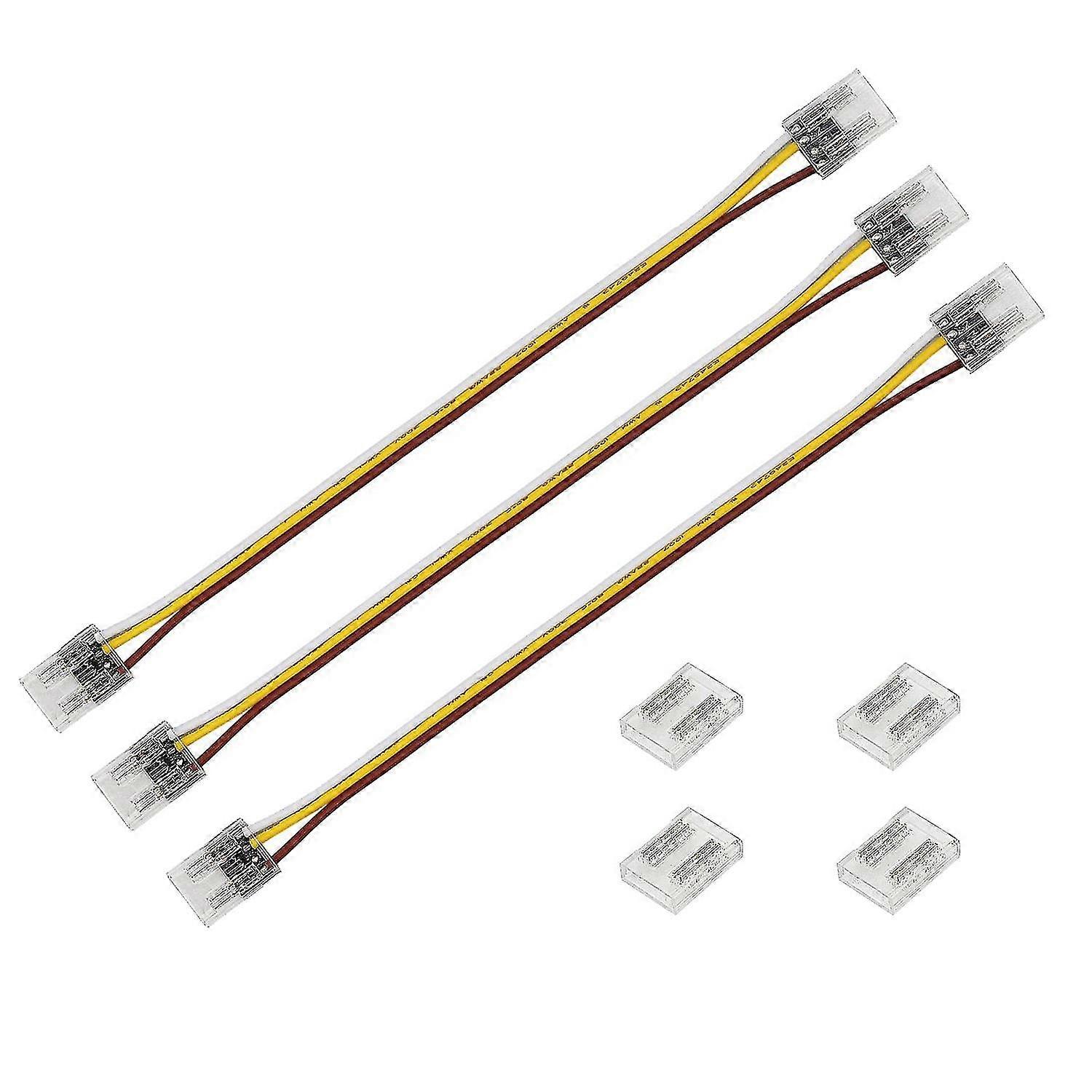 10mm Connectors Kit For Cob Cct Tunable Strip Lights,4pcs Transparent Gapless Middle Connectors,3pc