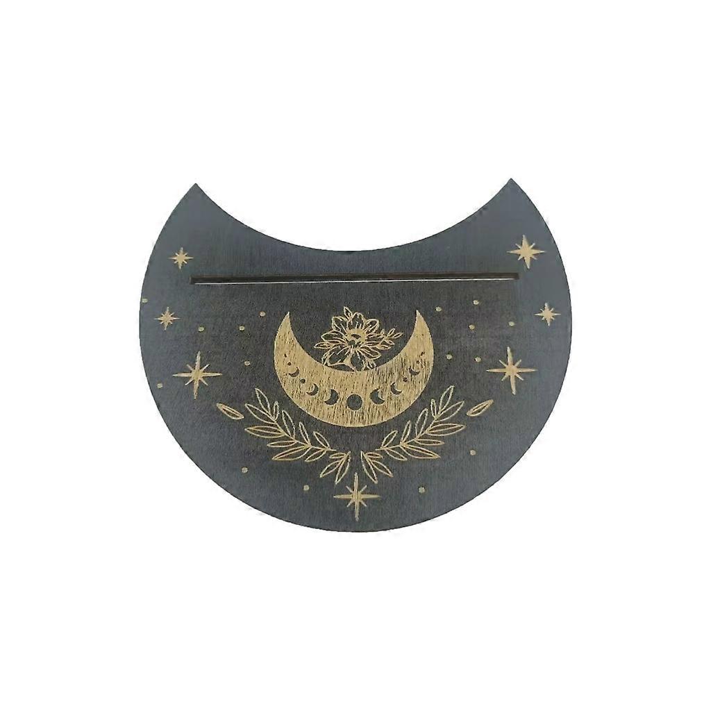 Portable Wooden Tarot Card Stand Rectangular Moon Shaped Tarot Base Display Tray Witch Divinations Tool Tarot Supplies