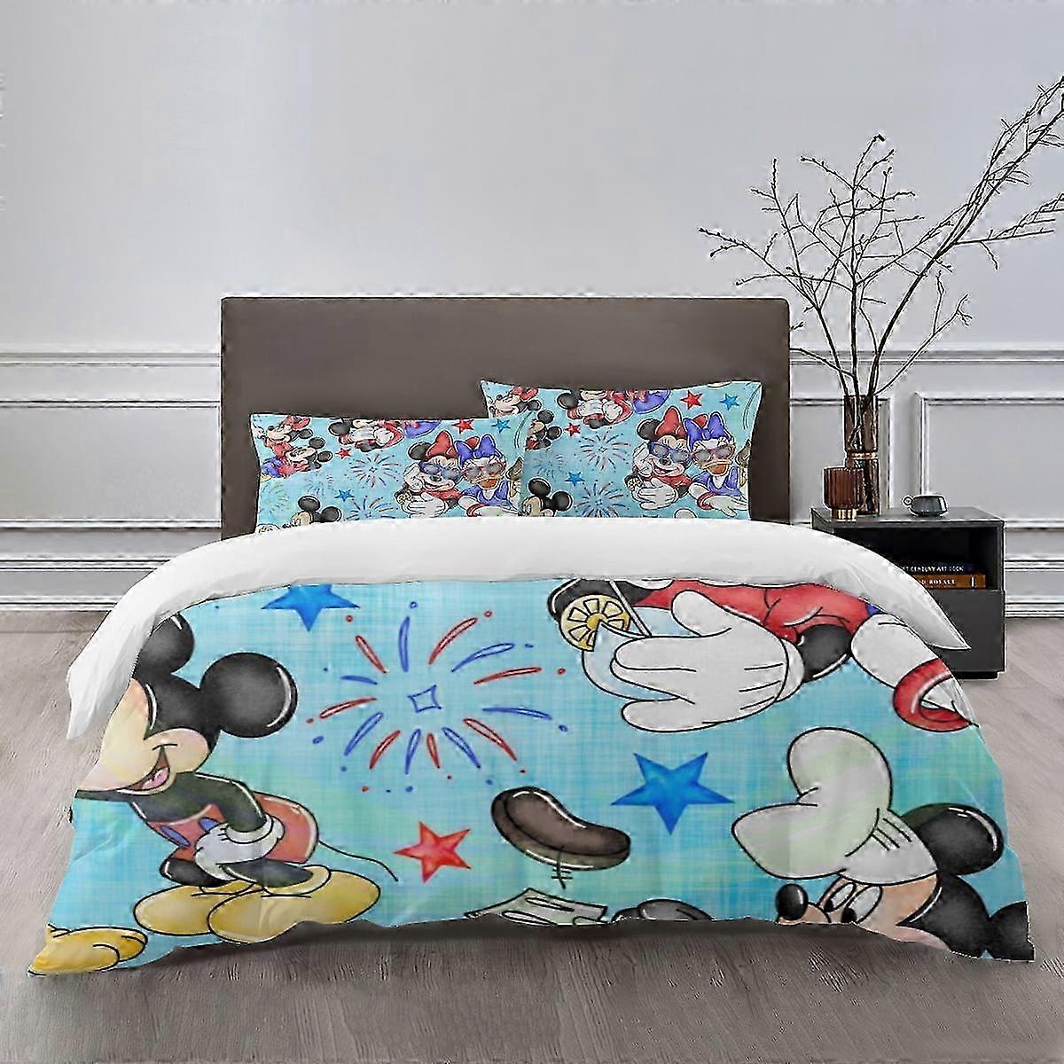 v582 Bed Sheets Mickey Mouse Bedding Se Bed Cartoon Duvet Cover Lightweight3 Piece Bet Set   (1 Duvet Cover and 2 Pillowcases) Bed Sheets  ccv582