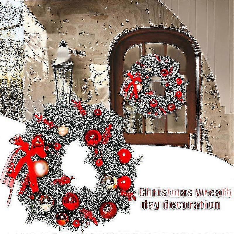 40cm Artificial Christmas Wreath Rustic Front Door Hanger Creative Xmas Party Props For Home Garden