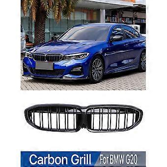 Front Grill Diamond Black Style Racing Carbon Fiber Grille For BMW 3 ...