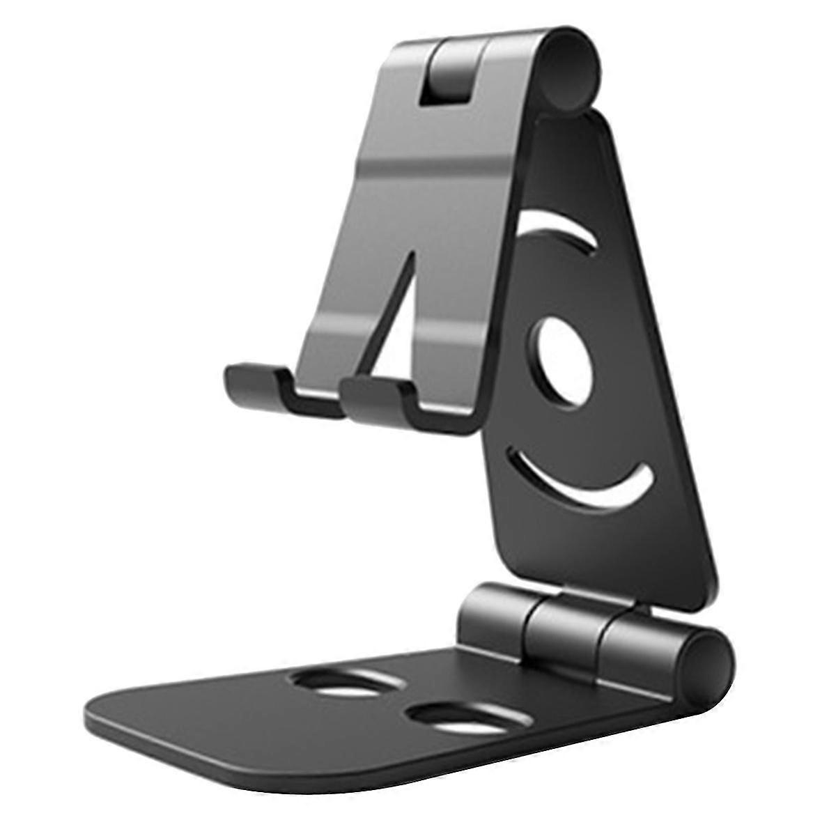 Universal Lazy Phone Bracket Abs Non-slip Folding Phone Holder Double Multi-angle Adjustment Portable Stable Tablet Stand Holder (black)