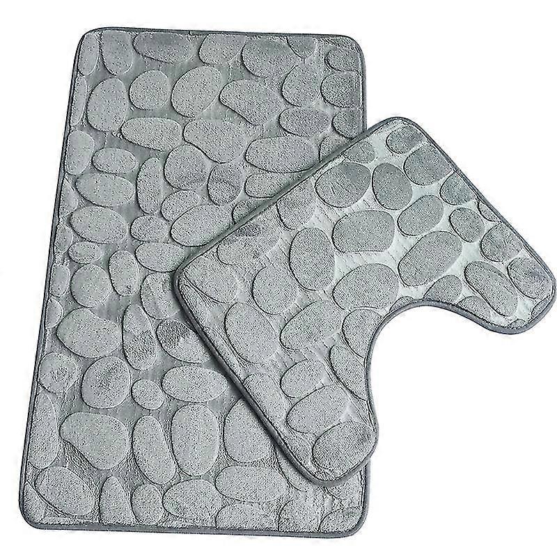 Set Of 3 Non-slip Bath Mats Breathable Memory Foam Bath Mats Comfortable Soft Water Absorbent Toilet Absorbent Bathroom Rugs Non-slip Backing (set Of