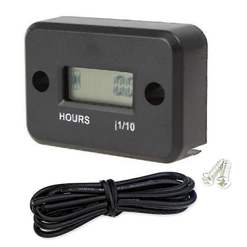 Waterproof Digital Tachometer Counter Hour Meter with Clear LCD Display Screen
