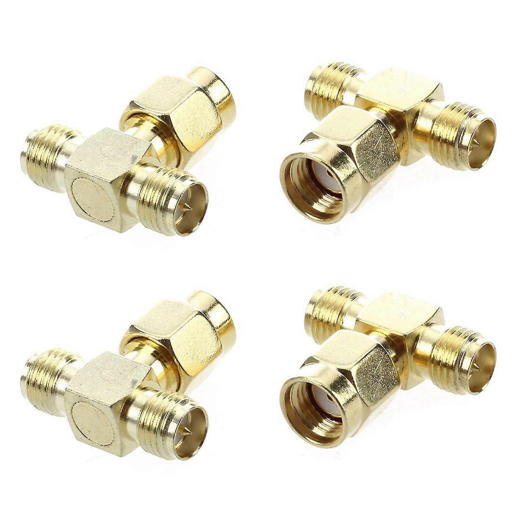 2 Pcs Rp Sma Male To Two Rp Sma Female Triple T Rf Adapter Connector