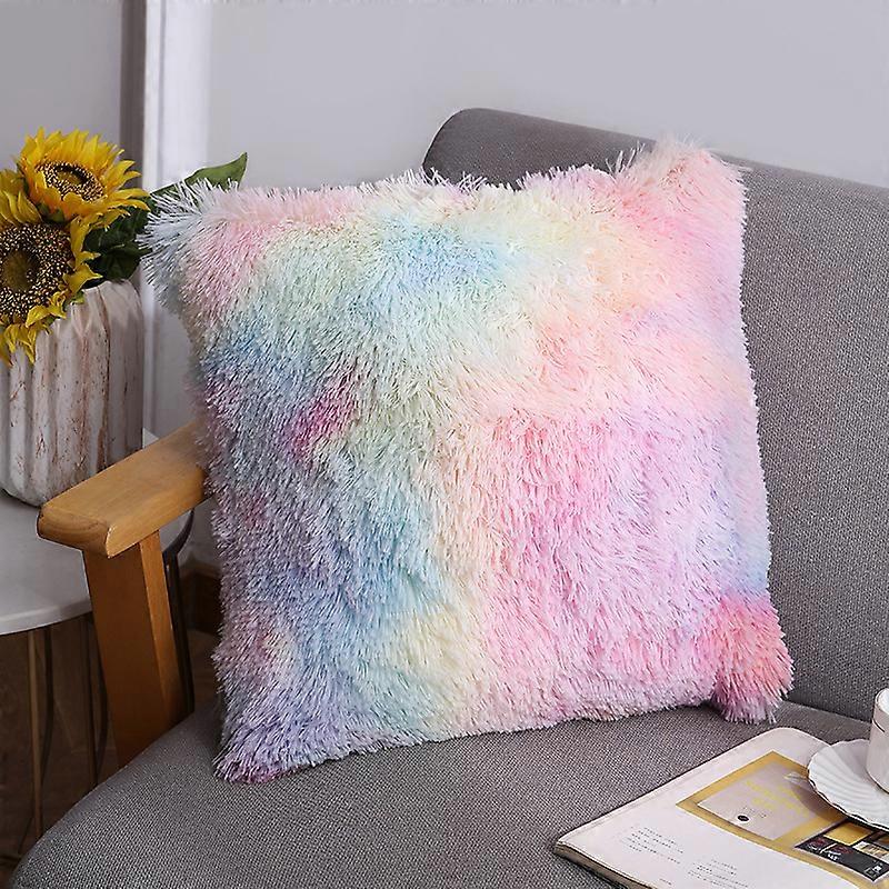 2 Packs Faux Fur Throw Pillow Cover Plush Pillow Cover