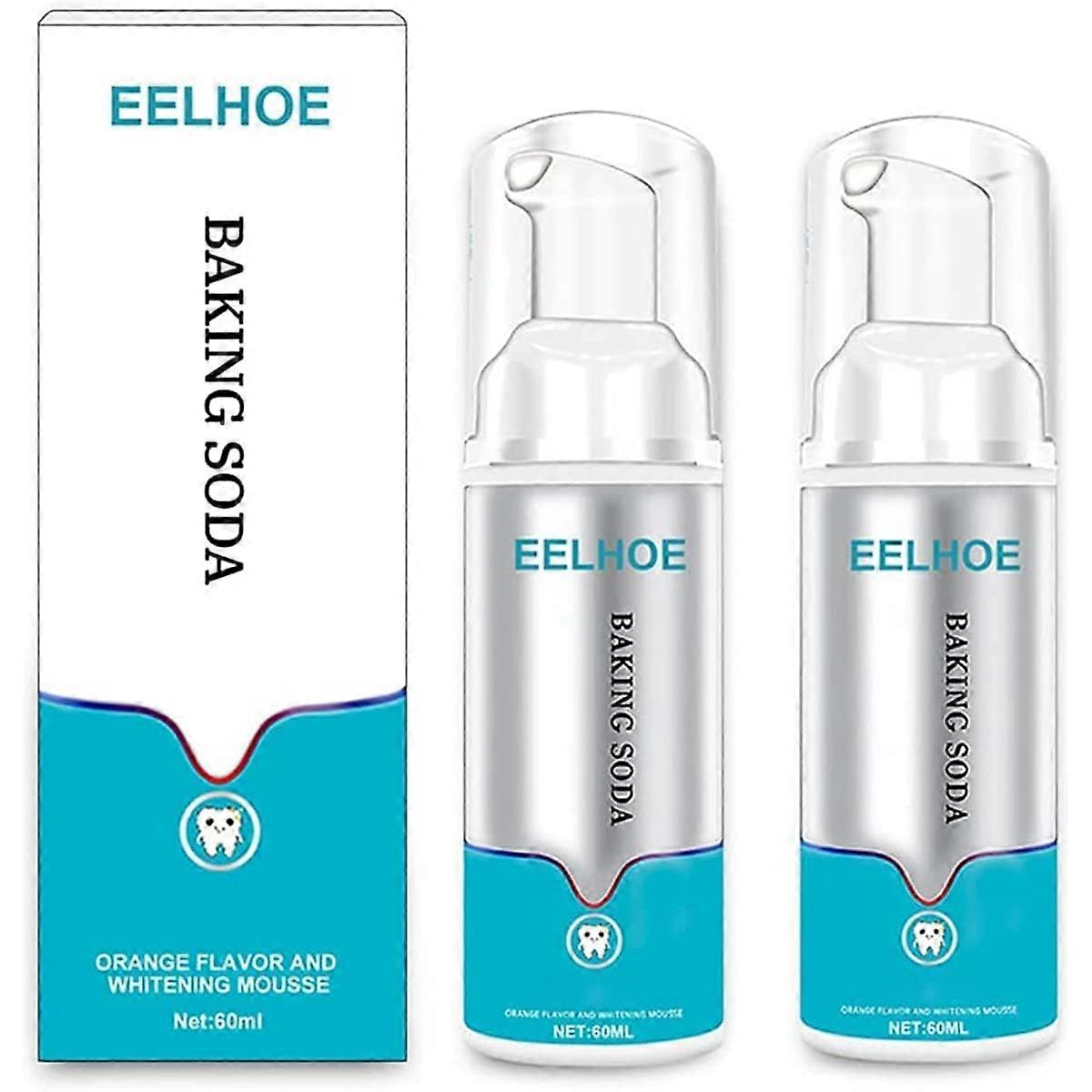 Deep Cleaning Foam Toothpaste, Deep Cleansing Foam Toothpaste Eelhoe, Baking Soda Foam Whitening Toothpaste Intensive Stain Removal Toothpaste (2PCS)