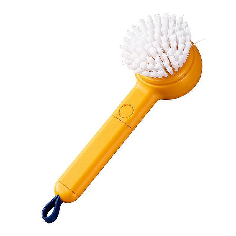 Vegetable Cleaner Brush Fruit Scrubber Brush Long Handle(Yellow)
