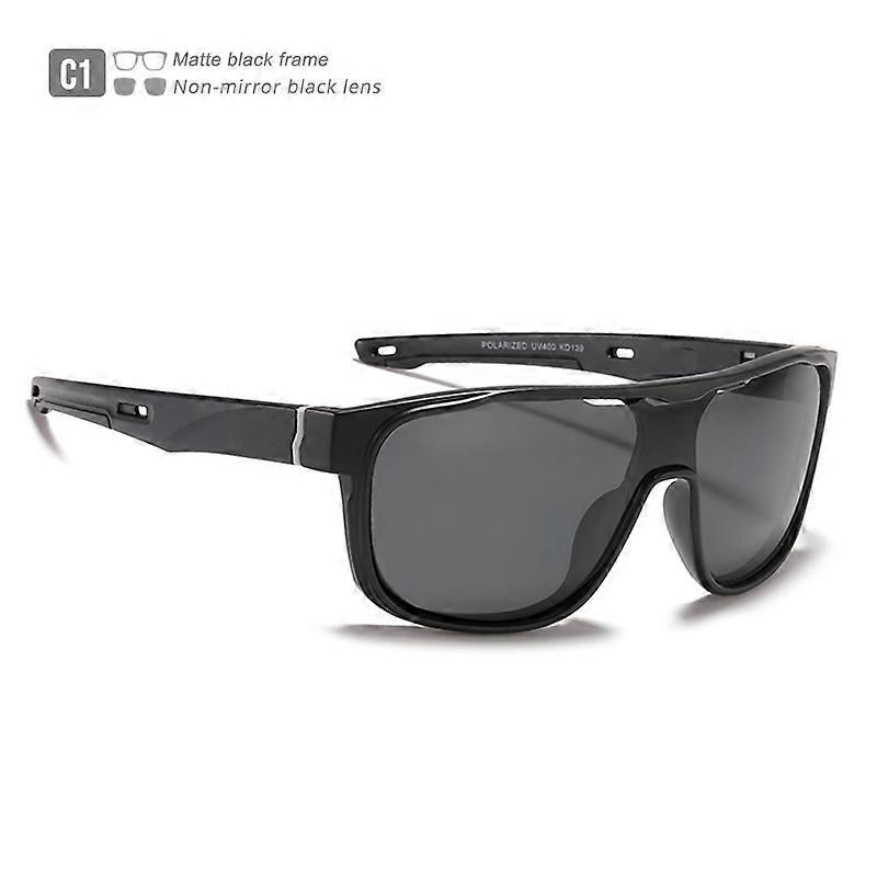 KDEAM One Piece Shape Gepolariseerde Zonnebril Heren Sport Shield Bril Oversized Verminderen windvang Ontworpen Frame