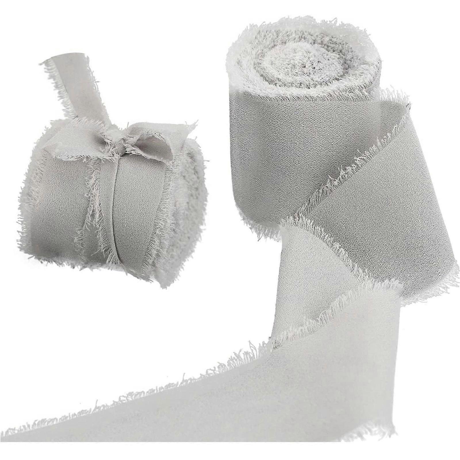 اليدوية هامش الشيفون الحرير الشريط شرائط مختلطة اللون لدعوات الزفاف ، باقات الزفاف ، تغليف الهدايا ، زينة العطلات