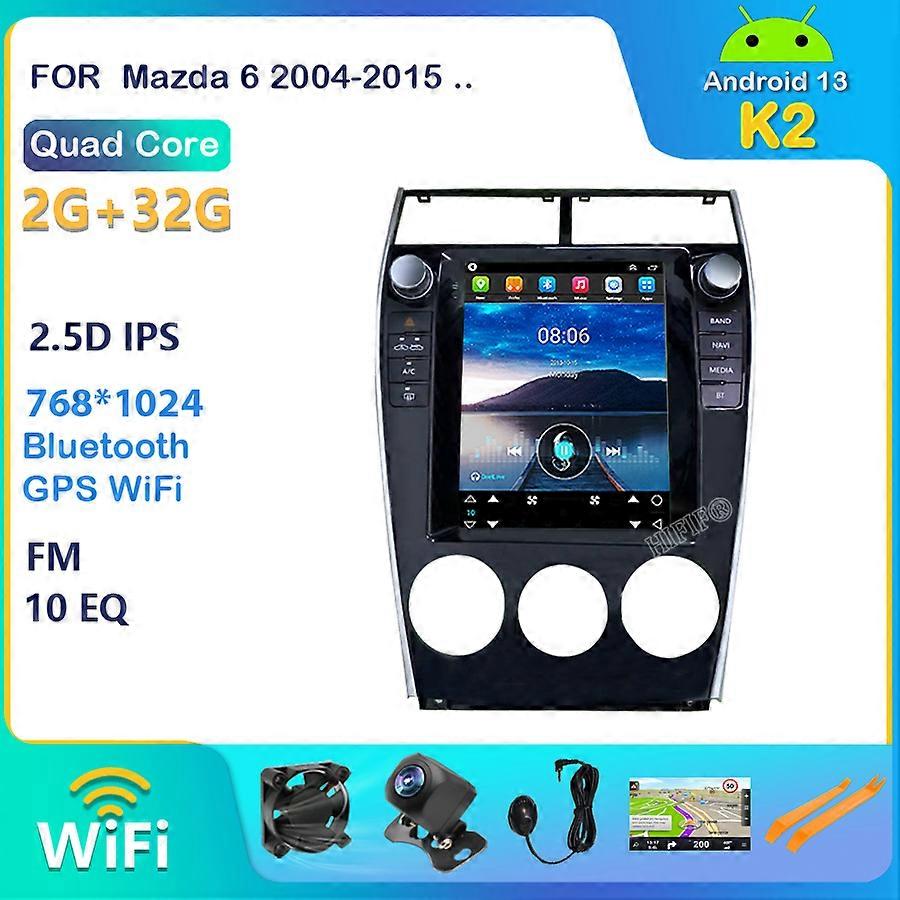 10.4" Android 13 For Mazda6 Mazda 6 Car Radio Automotivo Dvd Multimedia Player Auto GPS Navigation Stereo 4G 2004-2015