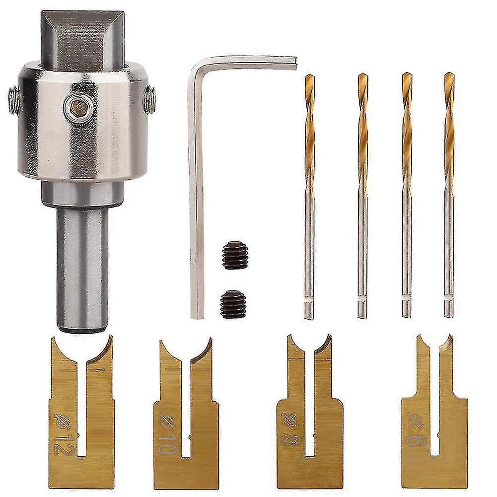 Treperlebor, bits, knivsett, 6-25 mm karbidbit, kuleblad, treperlelaging