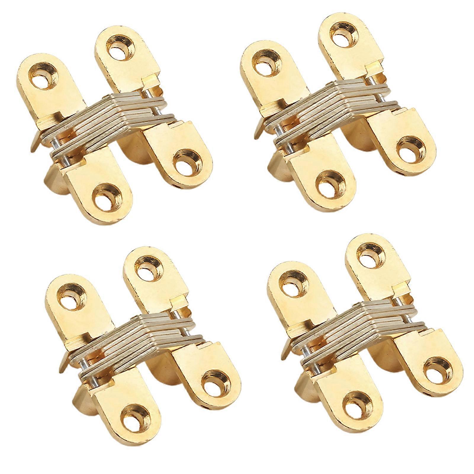 4Pcs Sturdy Cross Hinge High Adaptability Door Hardware Concealed Cross Door Hinge for Door QinHai