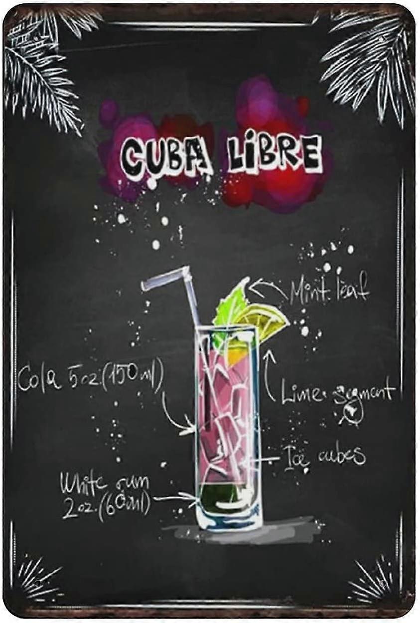 LINCMAN Cosmopolitan Cocktail Tin Sign Metal Plaque Art Hanging Iron Painting Retro Home Kitchen Gar