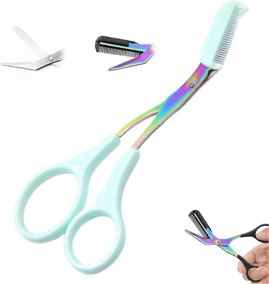Sourcils Cils Cils Ciseaux Ciseaux Peigne Tondeuse Outil de coupe de sourcils en acier inoxydable
