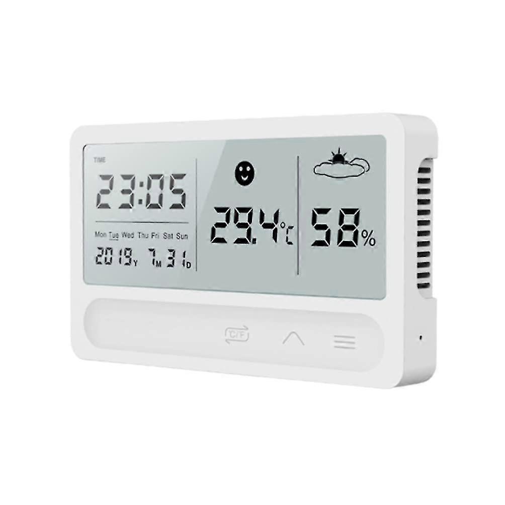 Digital Hygrometer Indoor Thermo- Meter Temperature Humidity Monitor Meter Room And Humidity Gauge For Home Office (1pc, White)