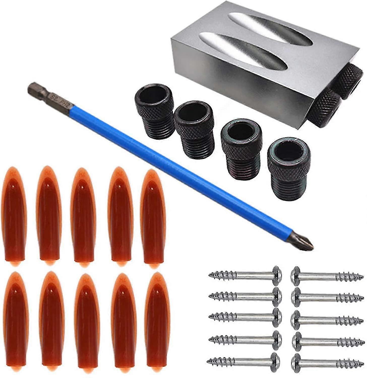 15 Degree Angle Drilling Jig For Woodworking 28pcs