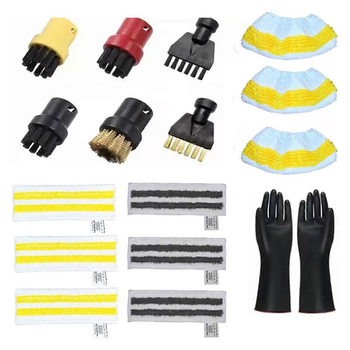 For SC1 SC2 SC3 SC4 SC5 SC7 Steam Cleaner Part Replacement Nozzle Brush Mop Cloth Stubborn Stain Remove Set