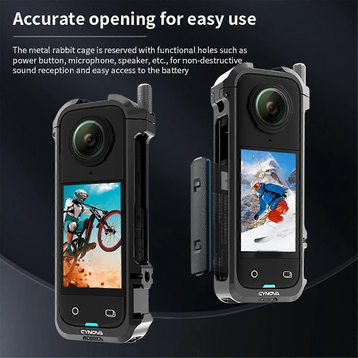 Camera Frame Cage Protective Case with Cold Shoe Lens Cap for X4 Action Camera Accessories