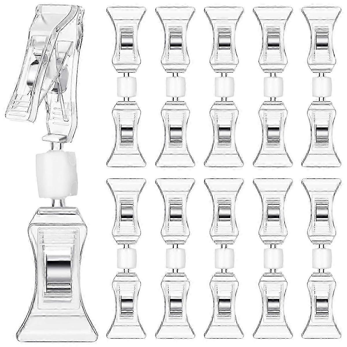 50 Pcs Double Sided Sign Clips Sign Display Mini Clip Clear Rotatable Merchandise Clip On Sign Hold