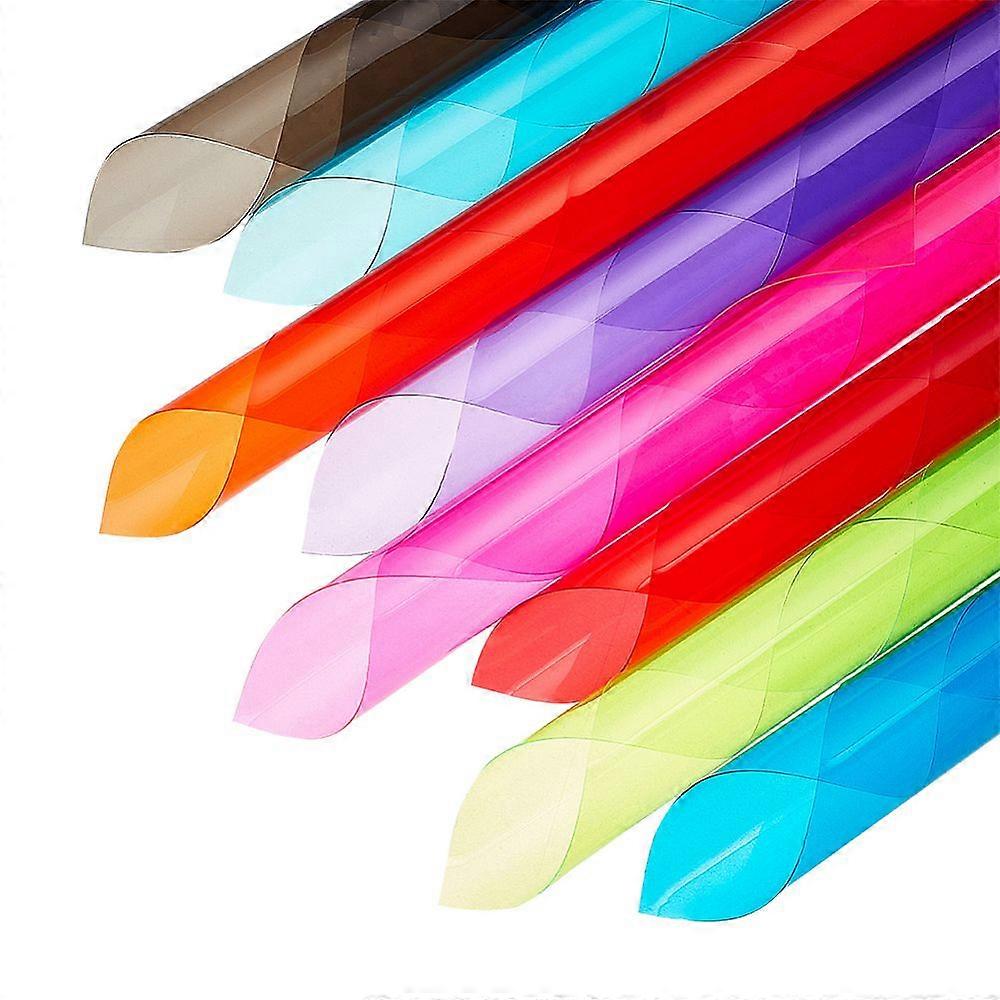 8 Sheets 8 Colors A4 PVC Translucent Color Sheet Mixed Color 302x211x0.1mm 1sheet/color