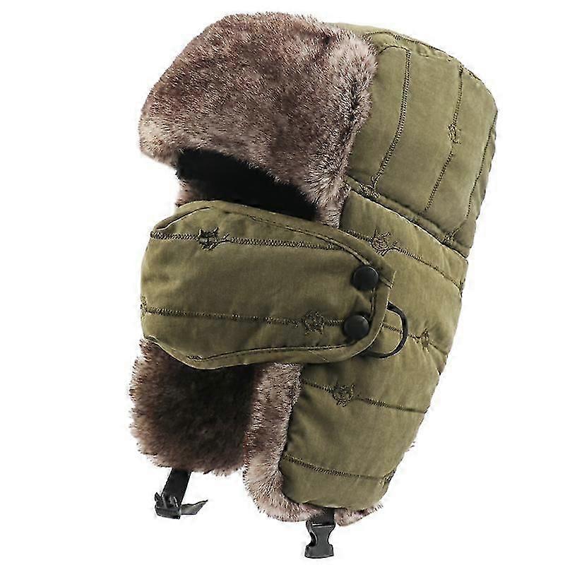 Winter Warm Kitten Embroidered Windproof Mask Ear Guard Cap (Green)