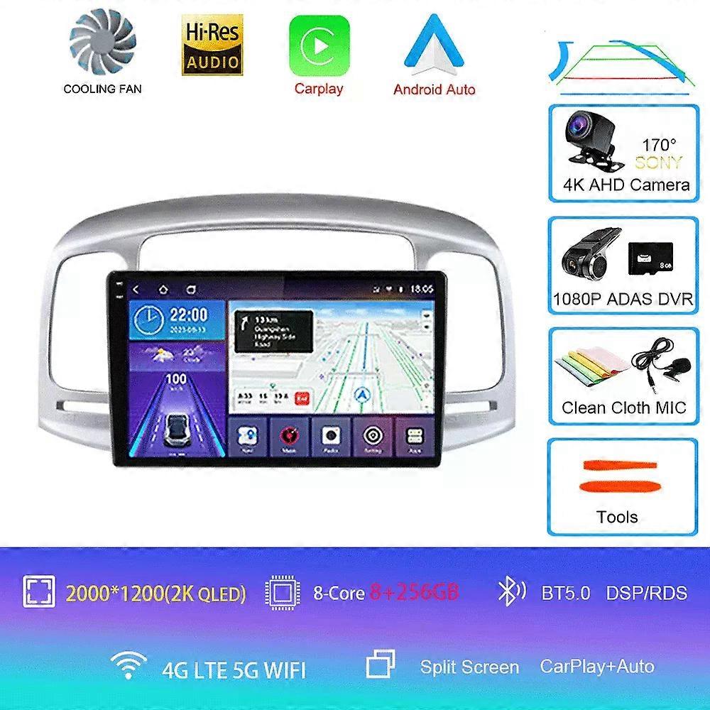 Android 14 Autoradio Pour Hyundai Accent 2006-2011 Multimédia Lecteur Vidéo Stéréo Gps Navigation 5g Wifi Dsp Carplay Android Auto