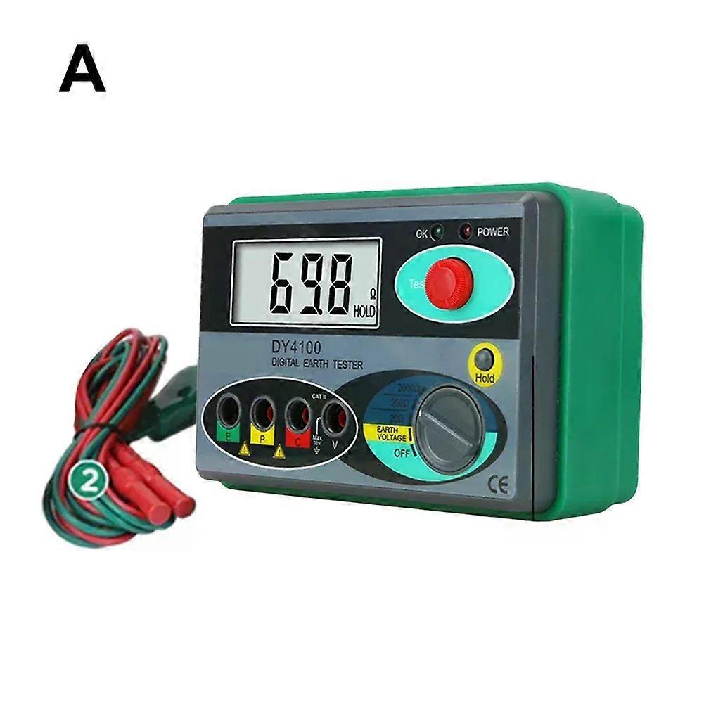 Ground Resistance Meter Digital Earth Ground Resistance Meter Fast Measurement HD Large Screen Display Overload Protection