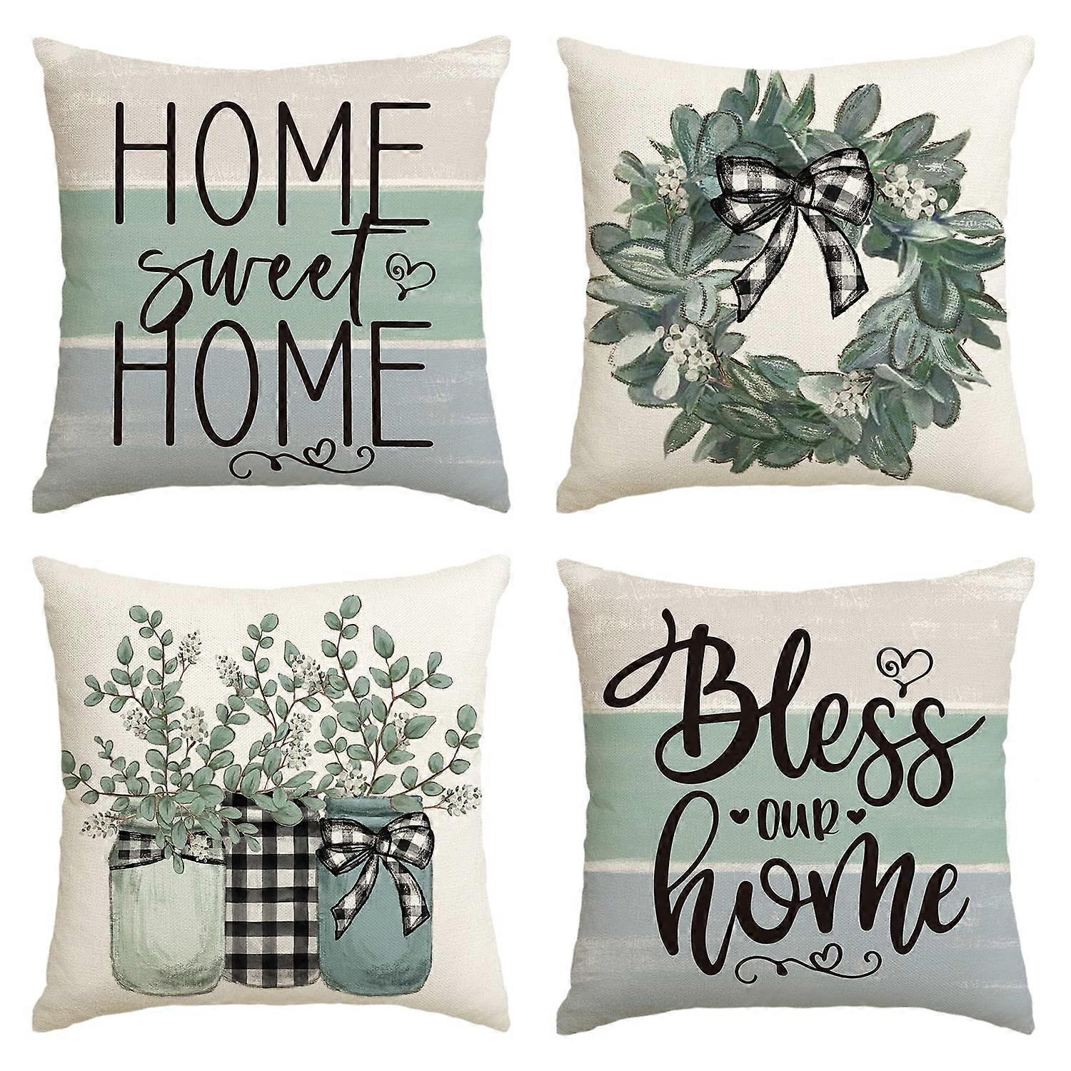 4 Set Pillowcases for Home Bedding 18x18 Inch