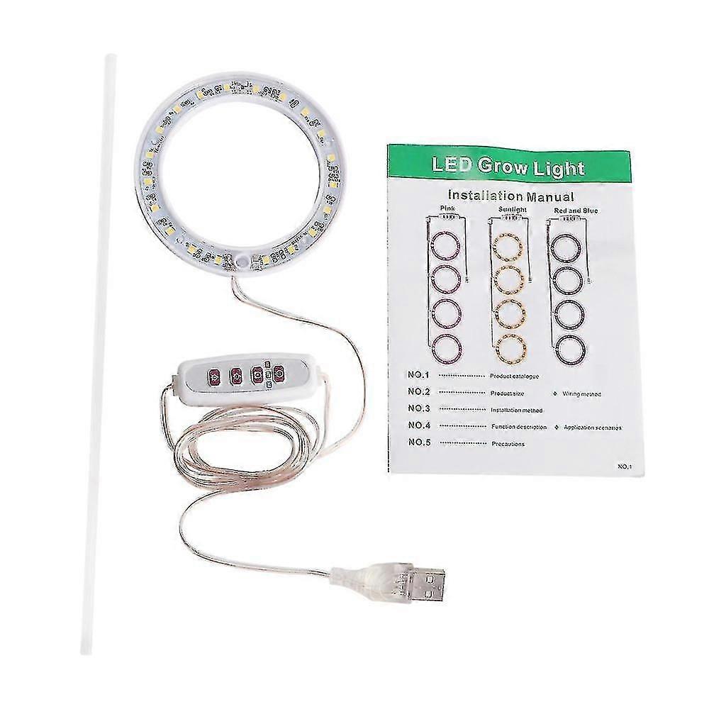 הוביל לגדל אור ספקטרום מלא Phyto לגדל מנורה מנורת טבעת מלאך usb עבור סוקולנטים, צמחי פרחים לגדול
