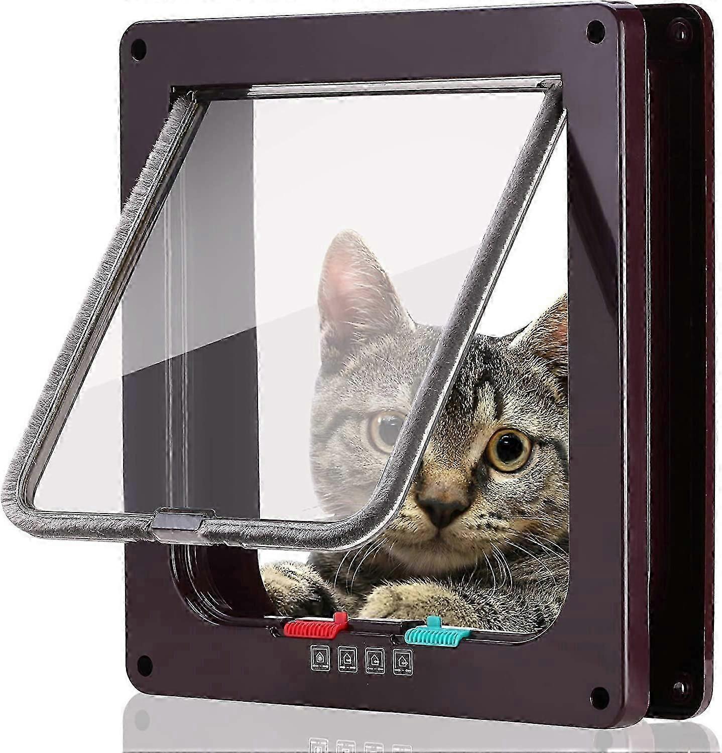 Cat Flap Tracks - Magnetic Closure - For Cats and Dogs - Easy to Install - With Telescopic Frame