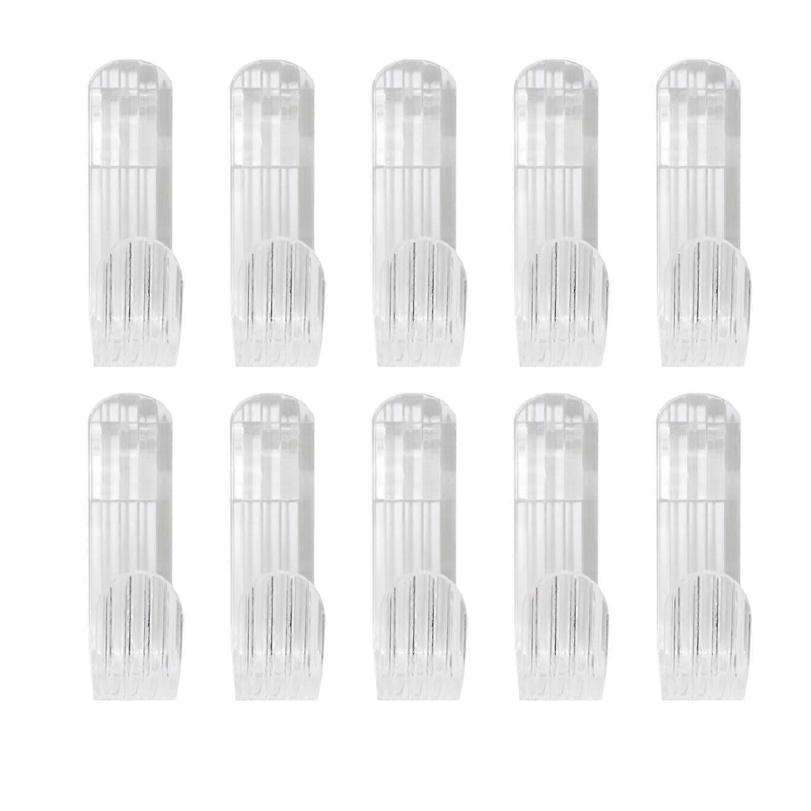 10PCS Adhesive Hooks Transparent Acrylic Traceless Multifunctional Wall Mounted Adhesive Hanger