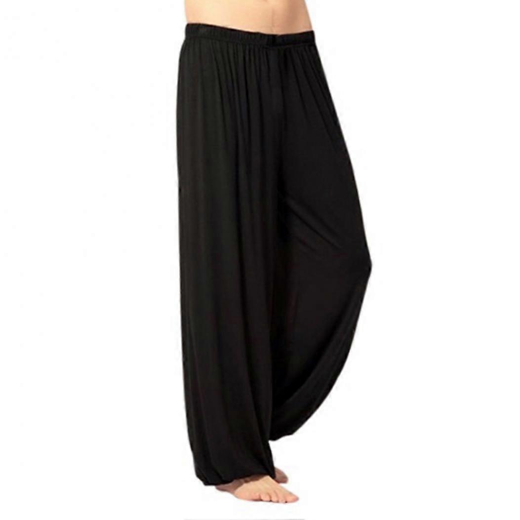 Men's Casual Pure Color Slacks Belly Dance Yoga Haren Pants Slacks