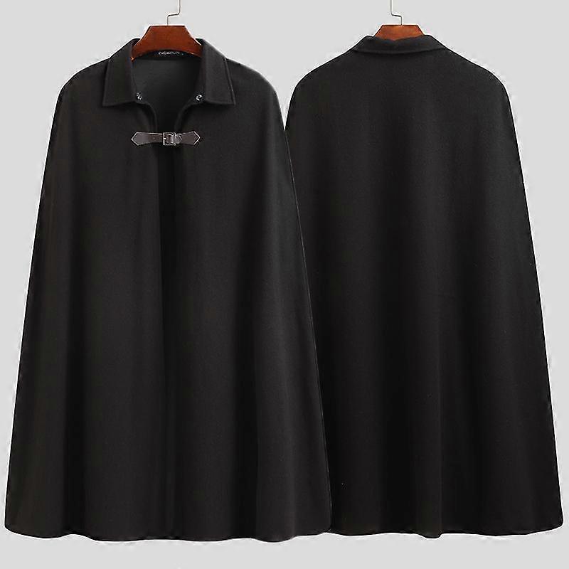 INCERUN Herrenmode Ärmelloser Umhang Cosplay Tops Strickjacke Mäntel Männlich Einfarbig Manteau