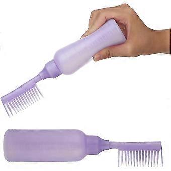 2 Pack Root Comb Aplikator Butelki ze skalą do salonu domowego (fioletowy)