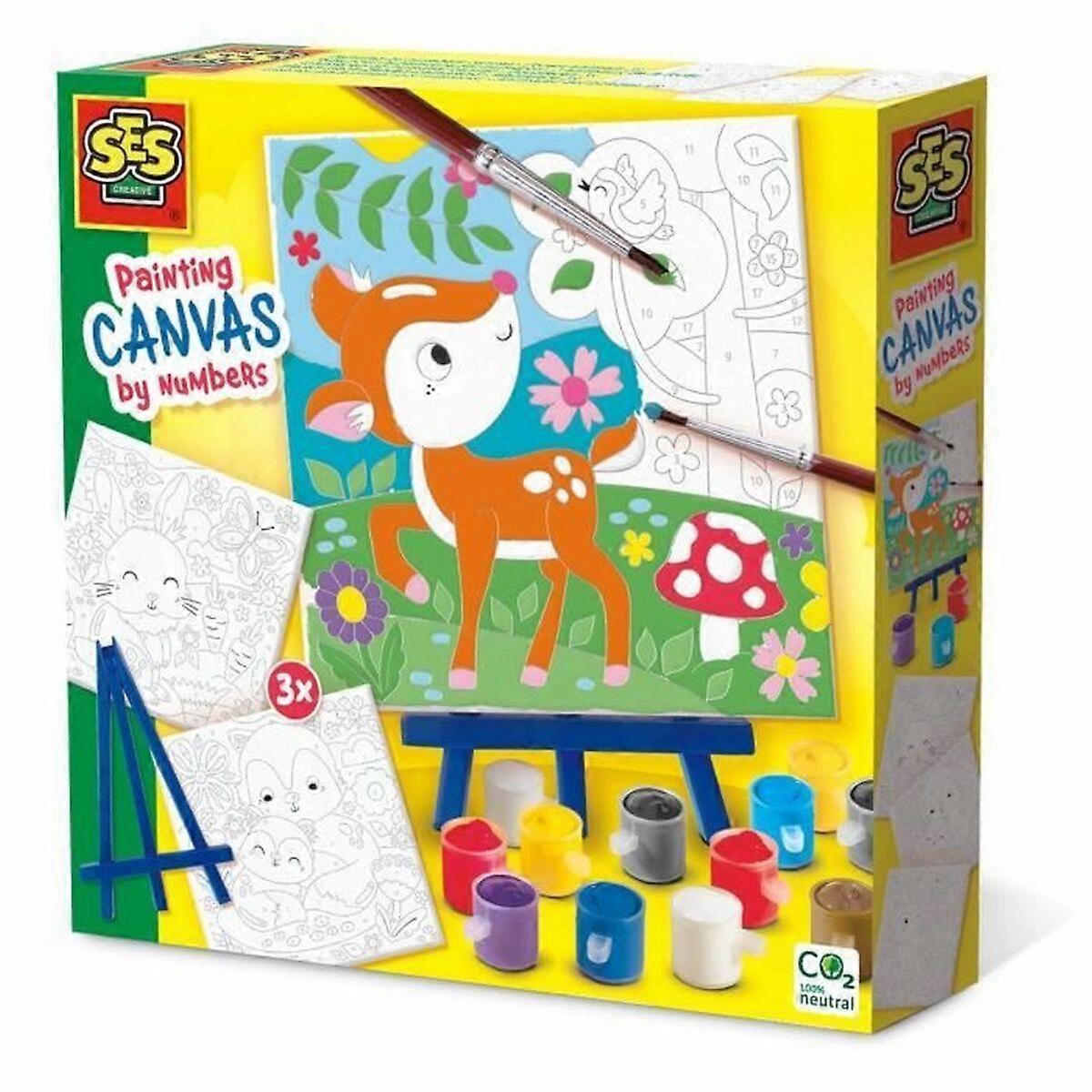 Drawing Set SES Creative Painting by number on canvas (3 Pieces)