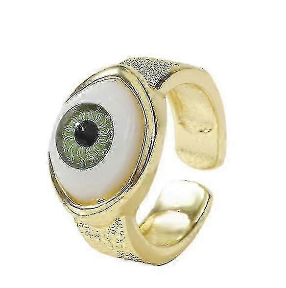 Plated Demon Eye Ring With Adjustable Opening