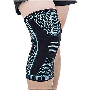 Knee Braces for Knee Pain Wraps Patella Stabilizer with Silicone Gel Spring Support, Hinged Kneepads Protector for Meniscus Tear Arthritis-Blue M