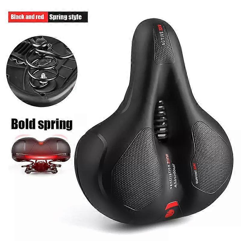 Bike Seat Bicycle Saddle with Taillight Mountain Cushion Bicycle Big Butt Widened Soft Saddle Comfortable Seat Bike Accessories
