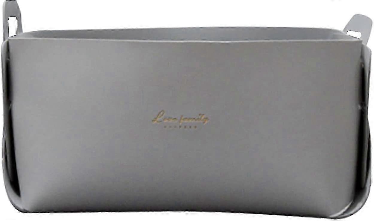 Storage Bin, Grey - Foldable with Handles, Ideal for Organizing Home and Office Items